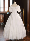 Pretty Wedding Dress Off Shoulder Pleated Tiered Wedding Dress HZ0319