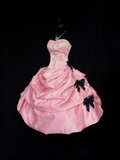 Cute Prom Dress Pink Strapless Pleated Ball Gown Quinceanera Dress Birthday Outfits HZ0319