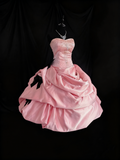 Cute Prom Dress Pink Strapless Pleated Ball Gown Quinceanera Dress Birthday Outfits HZ0319