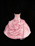 Cute Prom Dress Pink Strapless Pleated Ball Gown Quinceanera Dress Birthday Outfits HZ0319