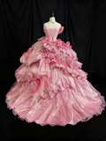 Gorgeous Prom Dress Strapless Ruffle Ball Gown Sweet 16 Dress Birthday Outfits HZ0319