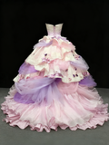 Stunning Prom Dress Strapless Tulle Ball Gown Sweet 16 Dress Evening Dress HZ0319