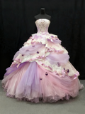 Stunning Prom Dress Strapless Tulle Ball Gown Sweet 16 Dress Evening Dress HZ0319
