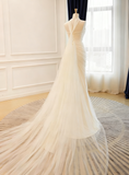New Arrival Wedding Dress Strapless Tulle Pleated Mermaid Wedding Dress HZ0319
