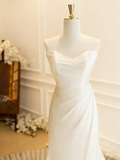 Minimalist Wedding Dresss Sweetheart Pleated Wedding Dress HZ0319