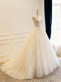 Gorgeous Wedding Dress Crew Neck Pleated Tulle Wedding Dress HZ0319