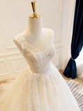 Gorgeous Wedding Dress Crew Neck Pleated Tulle Wedding Dress HZ0319
