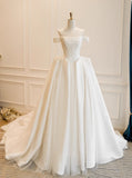 Stunning Wedding Dress Off Shoulder Pleated Tulle Wedding Dress HZ0319