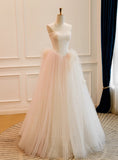 Minimalist Wedding Dress Strapless Pleated Tulle Wedding Dress HZ0319