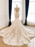 New Arrival Wedding Dress Long Sleeves Mermaid Wedding Dress HZ0319