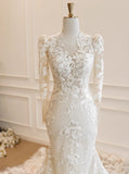 New Arrival Wedding Dress Long Sleeves Mermaid Wedding Dress HZ0319