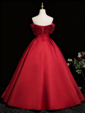 Stunning Prom Dress Off Shoulder Pleated Ball Gown Evening Dress Quinceanera Dress HZ0319