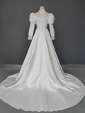 Retro Wedding Dress High Collar Pleated Wedding Dresss HZ0319