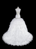 Elegant Wedding Dress Strapless Tulle Tiered Wedding Dress Dress HZ0319