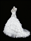 Elegant Wedding Dress Strapless Tulle Tiered Wedding Dress Dress HZ0319