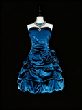 Pretty Homecoming Dress Strapless Pleated Short Prom Dress Back to School Outfits Cocktail Dress HZ0319