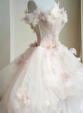 New Design Wedding Dress Strapless Floral Tulle Wedding Dress HZ0319