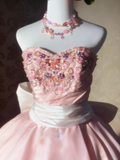 Pretty Prom Dress Sweetheart Tiered Ball Gown Evening Dress Quinceanera Dress HZ0319