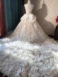 Retro Wedding Dress Halter Ruffle Wedding Dress HZ0319