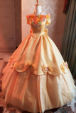 Newest Prom Dress Off Shoulder Flower Pleated Ball Gown Evening Dress Birthday Party Outfits HZ0319