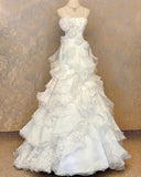 Retro Wedding Dress Spaghetti Straps Tiered Wedding Dress HZ0319
