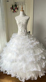 Beauty Wedding Dress Sweetheart Pleated Tiered Tulle Wedding Dress HZ0319