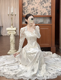 Vintage Wedding Dress Sweetheart Pleated Wedding Dress HZ0319