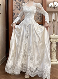 Vintage Wedding Dress Sweetheart Pleated Wedding Dress HZ0319