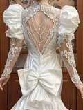 Retro Wedding Dress Sweetheart Pleated Tiered Mermaid Wedding Dress HZ0319