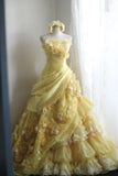Newest Prom Dress Strapless Pleated Evening Dress Quinceanera Dress Ball Gown HZ0319