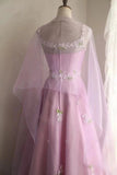 New Arrival Prom Dress Pink Spaghetti Straps Floral Evening Dress Birthday Party Dress Gala Dress HZ0319