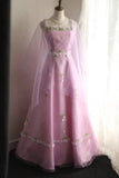New Arrival Prom Dress Pink Spaghetti Straps Floral Evening Dress Birthday Party Dress Gala Dress HZ0319