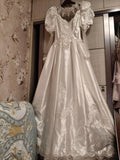 Vintage Wedding Dress Long Sleeves Backless Lace Wedding Dress HZ0319