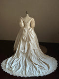 Vintage Wedding Dress Asymmetrical Neck Pleated Wedding Dress HZ0319