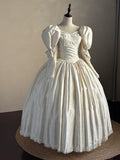 Minimalist Wedding Dress V-neck Pleated Wedding Dress HZ0319