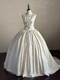 Elegant Wedding Dress Straps Pleated Wedding Dress HZ0319
