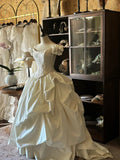 Elegant Wedding Dress Crew Neck Pleated Wedding Dress HZ0319