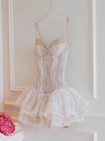 Elegant Homecoming Dress Spaghetti Straps Pleated Short Prom Dress Cocktail Dress Birthday Party Dress HZ0319