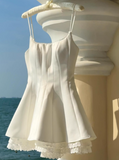 Minimalist Homecoming Dress A Line Spaghetti Straps Short Prom Dress Cocktail Dress Birthday Party Dress HZ0319