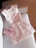 Pretty Homecoming Dress A Line Crew Neck Short Prom Dress Cocktail Dress Birthday Party Outfits HZ0319