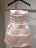 Cute Homecoming Dress A Line Strapless Short Prom Dress Cocktail Dress Birthday Party Outfits HZ0319