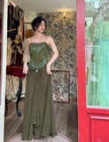 Retro Prom Dress Spaghetti Straps Pleated Gala Dress Evening Dress Birthday Party Outfits HZ0319