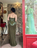 Retro Prom Dress Spaghetti Straps Pleated Gala Dress Evening Dress Birthday Party Outfits HZ0319
