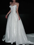 Elegant Wedding Dress Satins Sweetheart Pleated Wedding Dress HZ0319