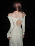 Pretty Wedding Dress Off Shoulder Long Sleeves Backless Wedding Dress HZ0319