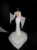 New Arrival Wedding Dress Crew Neck Backless Mermaid Wedding Dress HZ0319