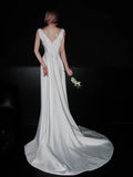 Minimalist Wedding Dress Sweetheart Pleated Wedding Dress HZ0319