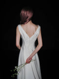 Minimalist Wedding Dress Sweetheart Pleated Wedding Dress HZ0319