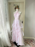 Beauty Prom Dress Halter Beading Ruffle Evening Dress Gala Dress Birthday Party Outfits HZ0319