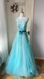 Beauty Prom Dress Crew Neck Pleated Tulle Evening Dress Gala Dress Birthday Party Outfits HZ0319